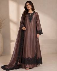 Brown beauty embroded 3 pc