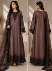 Brown beauty embroded 3 pc